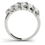 S Bands Half Eternity Ring in Gold & Platinum