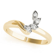 Bypass Marquise Leaf Half Eternity Ring in 10K/14K gold and platinum with certified lab-grown or natural diamonds