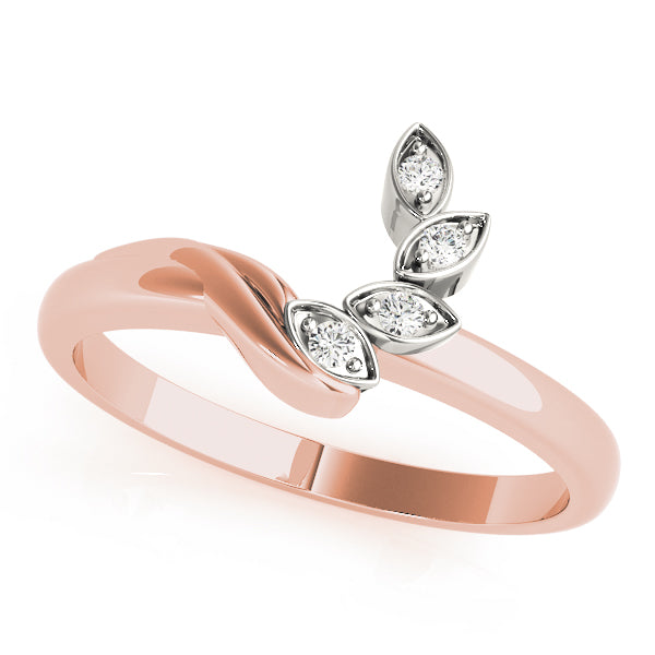 Bypass Marquise Leaf Half Eternity Ring in Gold & Platinum