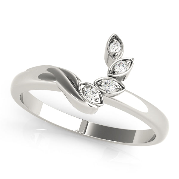 Bypass Marquise Leaf Half Eternity Ring in Gold & Platinum