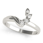Bypass Marquise Leaf Half Eternity Ring in Gold & Platinum