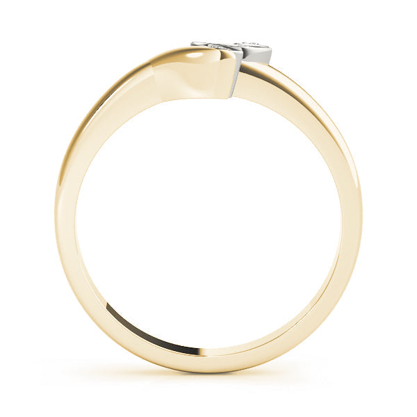 Bypass Marquise Leaf Half Eternity Ring in Gold & Platinum