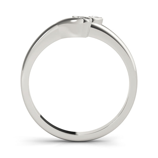 Bypass Marquise Leaf Half Eternity Ring in Gold & Platinum