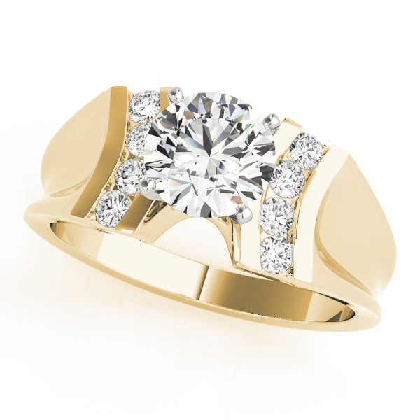Timeless Remounts Round Diamond Engagement Ring in 10K/14K gold and platinum with certified lab-grown or natural diamonds