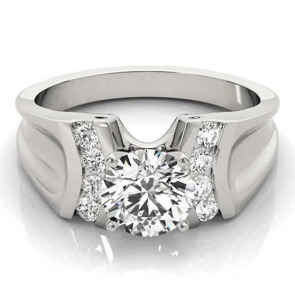 Timeless Remounts Round Diamond Engagement Ring in 10K/14K gold and platinum with certified lab-grown or natural diamonds