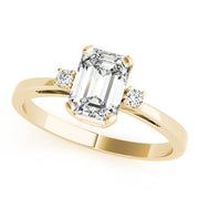 Elegant Color Rings Emerald Diamond Engagement Ring in 10K/14K gold and platinum with certified lab-grown or natural diamonds