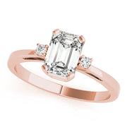 Elegant Color Rings Emerald Diamond Engagement Ring in 10K/14K gold and platinum with certified lab-grown or natural diamonds