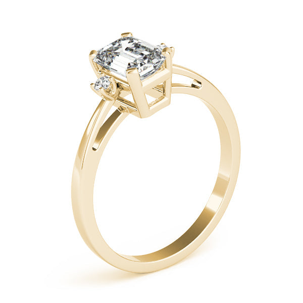 Elegant Color Rings Emerald Diamond Engagement Ring in 10K/14K gold and platinum with certified lab-grown or natural diamonds