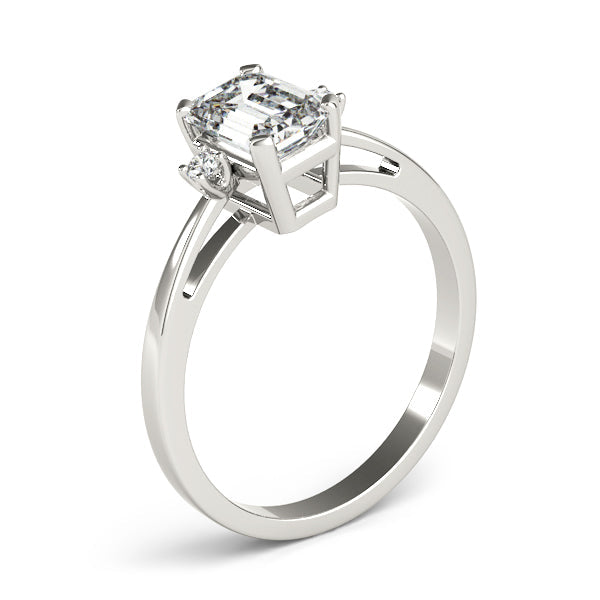 Elegant Color Rings Emerald Diamond Engagement Ring in 10K/14K gold and platinum with certified lab-grown or natural diamonds