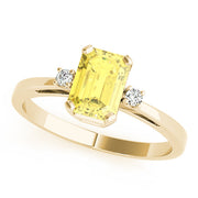 Elegant Color Rings Emerald Diamond Engagement Ring in 10K/14K gold and platinum with certified lab-grown or natural diamonds
