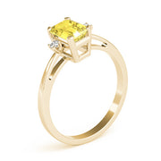 Elegant Color Rings Emerald Diamond Engagement Ring in 10K/14K gold and platinum with certified lab-grown or natural diamonds