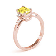 Elegant Color Rings Emerald Diamond Engagement Ring in 10K/14K gold and platinum with certified lab-grown or natural diamonds