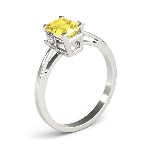 Elegant Color Rings Emerald Diamond Engagement Ring in 10K/14K gold and platinum with certified lab-grown or natural diamonds