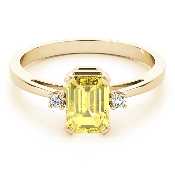 Elegant Color Rings Emerald Diamond Engagement Ring in 10K/14K gold and platinum with certified lab-grown or natural diamonds
