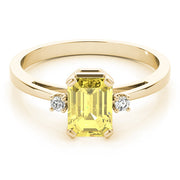 Elegant Color Rings Emerald Diamond Engagement Ring in 10K/14K gold and platinum with certified lab-grown or natural diamonds