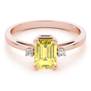 Elegant Color Rings Emerald Diamond Engagement Ring in 10K/14K gold and platinum with certified lab-grown or natural diamonds