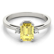 Elegant Color Rings Emerald Diamond Engagement Ring in 10K/14K gold and platinum with certified lab-grown or natural diamonds