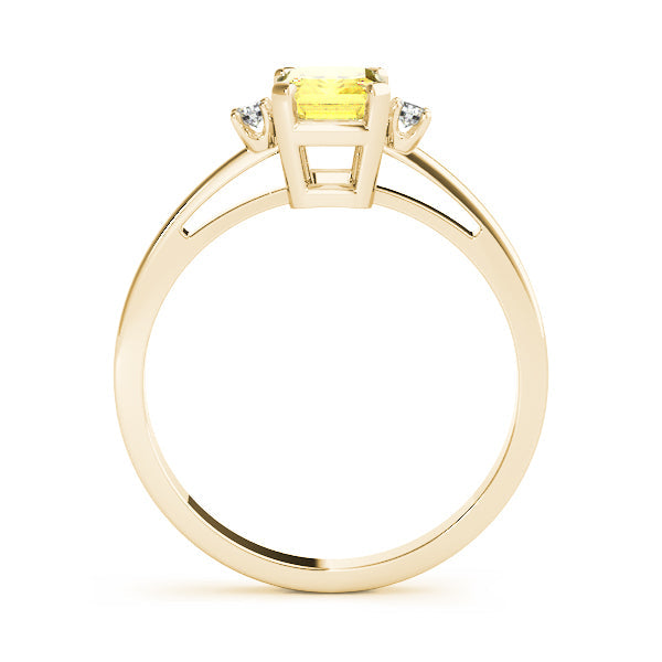 Elegant Color Rings Emerald Diamond Engagement Ring in 10K/14K gold and platinum with certified lab-grown or natural diamonds