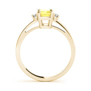 Elegant Color Rings Emerald Diamond Engagement Ring in 10K/14K gold and platinum with certified lab-grown or natural diamonds