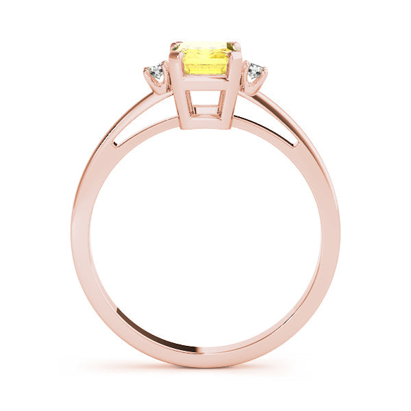 Elegant Color Rings Emerald Diamond Engagement Ring in 10K/14K gold and platinum with certified lab-grown or natural diamonds