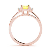 Elegant Color Rings Emerald Diamond Engagement Ring in 10K/14K gold and platinum with certified lab-grown or natural diamonds