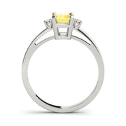 Elegant Color Rings Emerald Diamond Engagement Ring in 10K/14K gold and platinum with certified lab-grown or natural diamonds