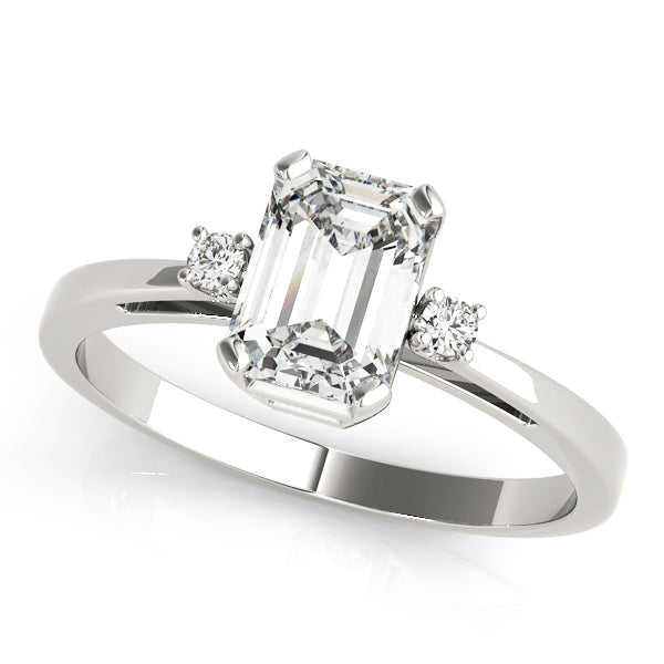 Elegant Color Rings Emerald Diamond Engagement Ring in 10K/14K gold and platinum with certified lab-grown or natural diamonds