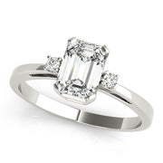 Elegant Color Rings Emerald Diamond Engagement Ring in 10K/14K gold and platinum with certified lab-grown or natural diamonds