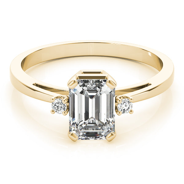 Elegant Color Rings Emerald Diamond Engagement Ring in 10K/14K gold and platinum with certified lab-grown or natural diamonds
