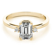 Elegant Color Rings Emerald Diamond Engagement Ring in 10K/14K gold and platinum with certified lab-grown or natural diamonds