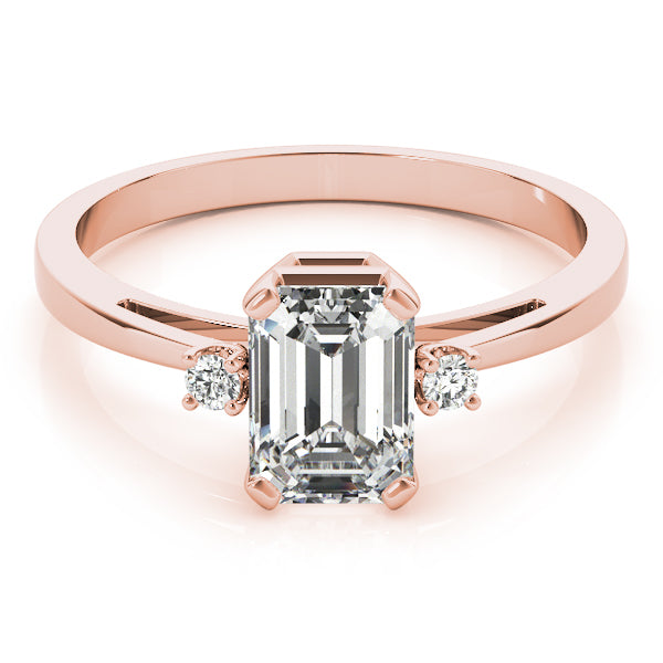 Elegant Color Rings Emerald Diamond Engagement Ring in 10K/14K gold and platinum with certified lab-grown or natural diamonds