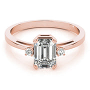 Elegant Color Rings Emerald Diamond Engagement Ring in 10K/14K gold and platinum with certified lab-grown or natural diamonds