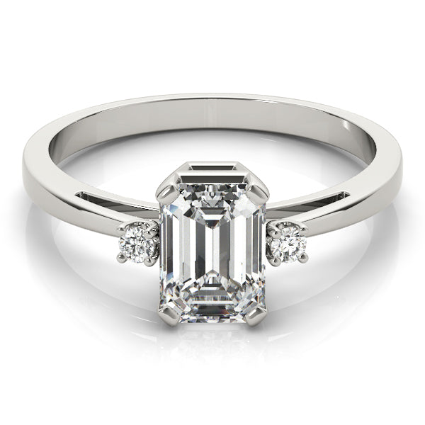 Elegant Color Rings Emerald Diamond Engagement Ring in 10K/14K gold and platinum with certified lab-grown or natural diamonds