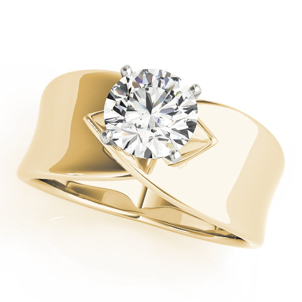Vintage-Inspired Solitaires Any Shape Round Diamond Engagement Ring in 10K/14K gold and platinum with certified lab-grown or natural diamonds