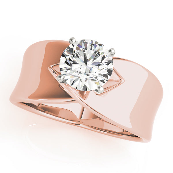 Vintage-Inspired Solitaires Any Shape Round Diamond Engagement Ring in 10K/14K gold and platinum with certified lab-grown or natural diamonds