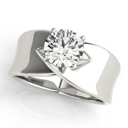 Vintage-Inspired Solitaires Any Shape Round Diamond Engagement Ring in 10K/14K gold and platinum with certified lab-grown or natural diamonds