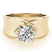 Vintage-Inspired Solitaires Any Shape Round Diamond Engagement Ring in 10K/14K gold and platinum with certified lab-grown or natural diamonds