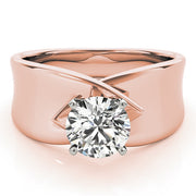 Vintage-Inspired Solitaires Any Shape Round Diamond Engagement Ring in 10K/14K gold and platinum with certified lab-grown or natural diamonds