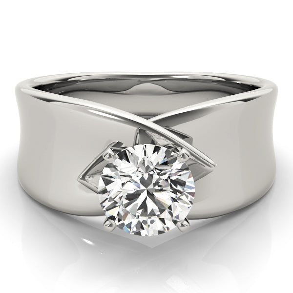 Vintage-Inspired Solitaires Any Shape Round Diamond Engagement Ring in 10K/14K gold and platinum with certified lab-grown or natural diamonds