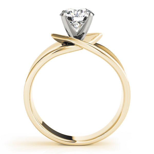 Vintage-Inspired Solitaires Any Shape Round Diamond Engagement Ring in 10K/14K gold and platinum with certified lab-grown or natural diamonds