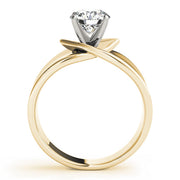 Vintage-Inspired Solitaires Any Shape Round Diamond Engagement Ring in 10K/14K gold and platinum with certified lab-grown or natural diamonds