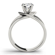 Vintage-Inspired Solitaires Any Shape Round Diamond Engagement Ring in 10K/14K gold and platinum with certified lab-grown or natural diamonds