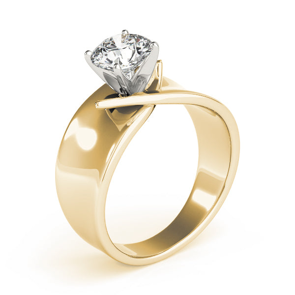 Vintage-Inspired Solitaires Any Shape Round Diamond Engagement Ring in 10K/14K gold and platinum with certified lab-grown or natural diamonds