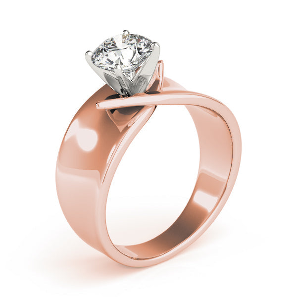 Vintage-Inspired Solitaires Any Shape Round Diamond Engagement Ring in 10K/14K gold and platinum with certified lab-grown or natural diamonds