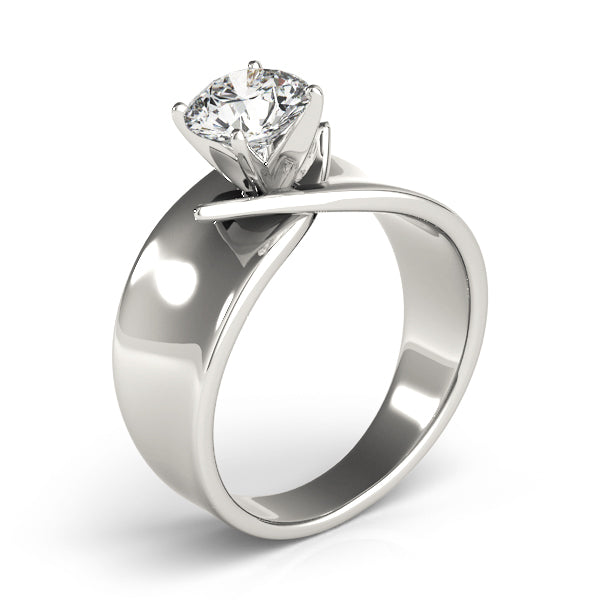 Vintage-Inspired Solitaires Any Shape Round Diamond Engagement Ring in 10K/14K gold and platinum with certified lab-grown or natural diamonds