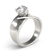 Vintage-Inspired Solitaires Any Shape Round Diamond Engagement Ring in 10K/14K gold and platinum with certified lab-grown or natural diamonds