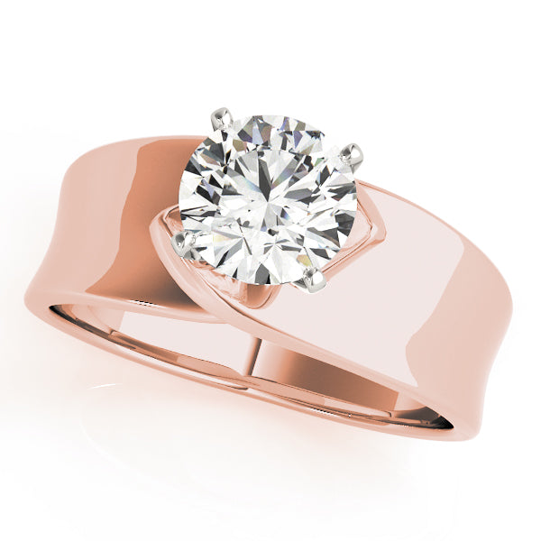 Heirloom Solitaires Any Shape Round Diamond Engagement Ring in 10K/14K gold and platinum with certified lab-grown or natural diamonds
