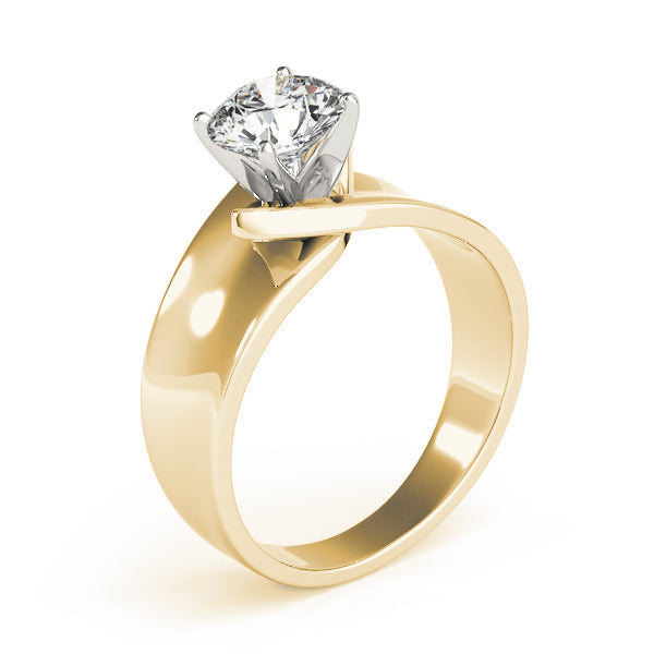 Heirloom Solitaires Any Shape Round Diamond Engagement Ring in 10K/14K gold and platinum with certified lab-grown or natural diamonds