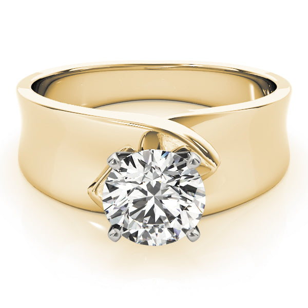 Heirloom Solitaires Any Shape Round Diamond Engagement Ring in 10K/14K gold and platinum with certified lab-grown or natural diamonds