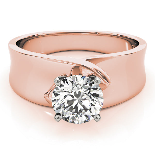 Heirloom Solitaires Any Shape Round Diamond Engagement Ring in 10K/14K gold and platinum with certified lab-grown or natural diamonds